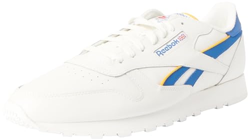 Reebok Damen Classic Leather Sneaker, Chalk Vector Blue Collegiate Gold, 44.5 EU von Reebok