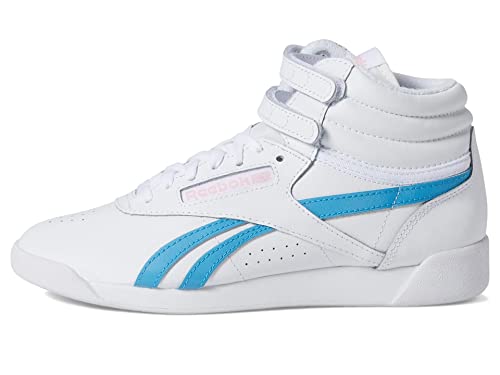 Reebok Damen Freestyle Hi High Top Sneaker, Weiß/Pink Glow/Radiant Aqua, 36 EU von Reebok