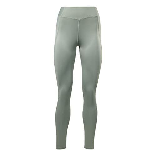 Reebok Damen High Rise Rib Yoga-Hose, Harmony Green, L von Reebok