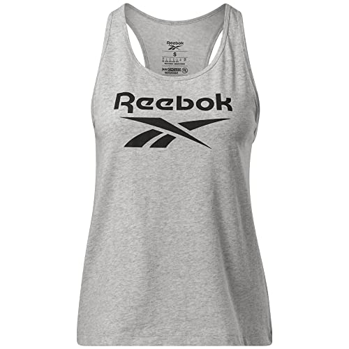 Reebok Damen Identität Großes Logo Tanktop, Medium Grey Heather von Reebok