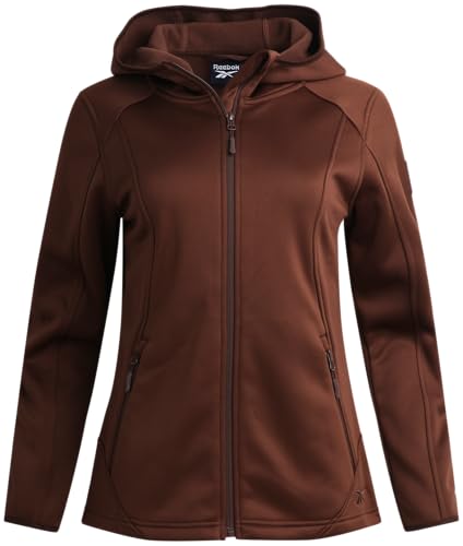 Reebok Damen-Jacke – Active Performance Fleece-gefütterte Softshell-Jacke mit Kapuze – leichte Jacken für Damen (Größe S-3X), Cognac, Medium von Reebok