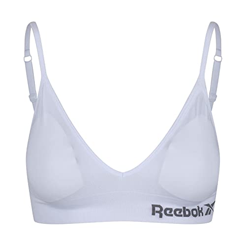 Reebok Damen Justine Nahtloser BH, Weiß, L von Reebok