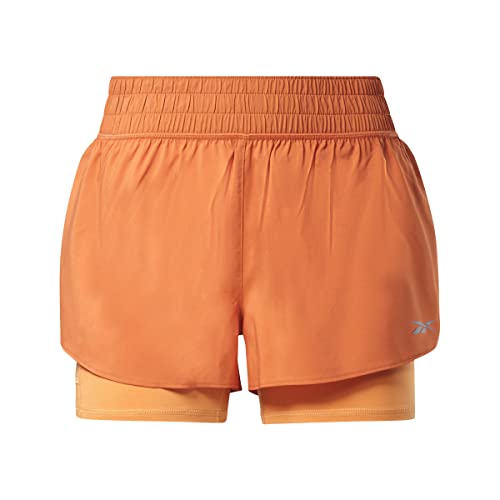 Reebok Damen Laufen 2-in-1 Shorts, Burnt orange, S von Reebok