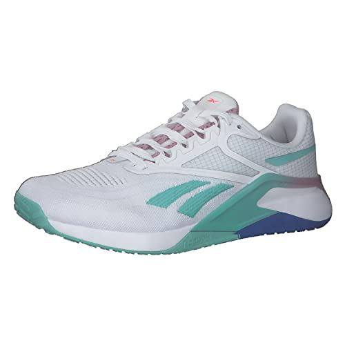 Reebok Damen Nano X2 Sneakers, Weiß/Blaugrün/Flieder, 38.5 EU von Reebok