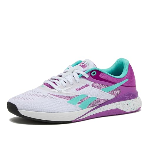 Reebok Damen Nano X5 Sneaker Cross Training Gym Walking Schuhe, Footwear White/Purple Rave/Ai Aqua, 37 EU von Reebok