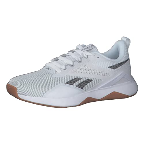 Reebok Damen Nanoflex Tr 2.0 Sneaker, Gummi-Fußbekleidung mit weißem Kern und schwarzem Gummi, 03, 35.5 EU von Reebok