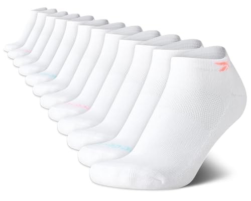 Reebok Damen No Show Athletic Atmungsaktive Low Cut gepolsterte Socken (12er-Pack) von Reebok
