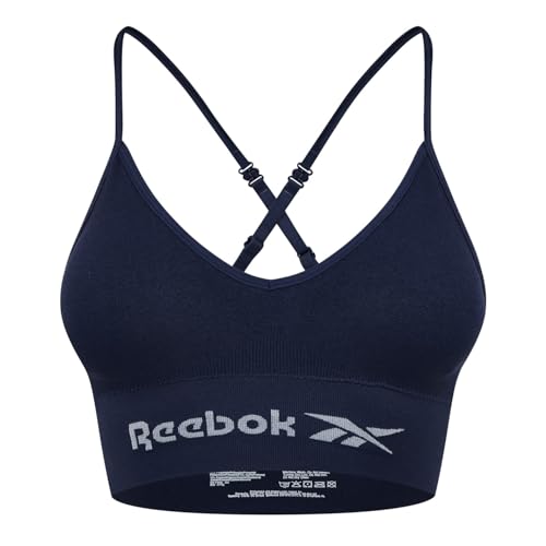 Reebok Damen Seamless Bra in Marineblau mit abnehmbaren Polstern | Unterwäsche für geringe Belastung | Bequem und dehnbar mit Feuchtigkeitsableitungstechnologie von Reebok