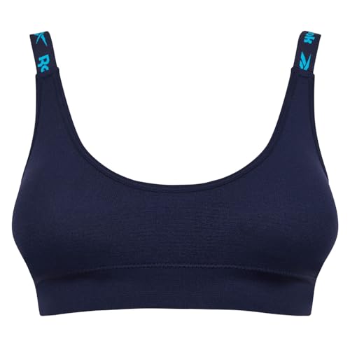 Reebok Damen Seamless Crop Top in Marineblau | BH für Fitness mit geringer Belastung mit verstellbaren Trägern und herausnehmbaren Polstern. von Reebok