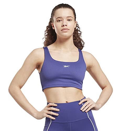 Reebok Damen Wor Rib Bralette Trainings-BH – leichte Stütze, violett, XL von Reebok