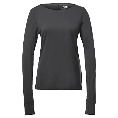 Reebok Damen Workout Ready Supremium, Lange Ärmel T-Shirt, Night Black, L von Reebok