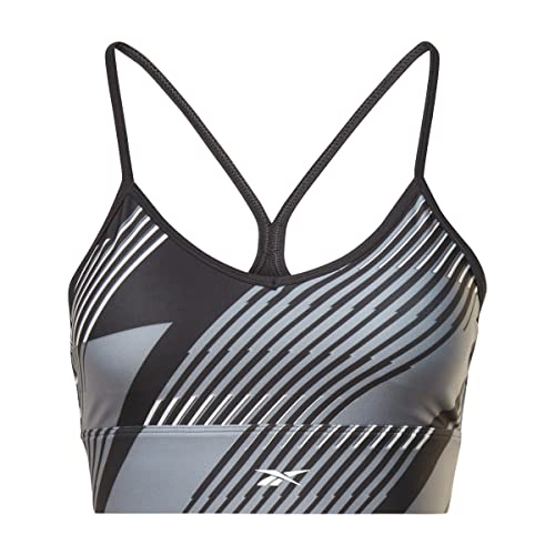 Reebok Damen Workout Ready Train All Over Print Sport-BH, Night Black, S von Reebok