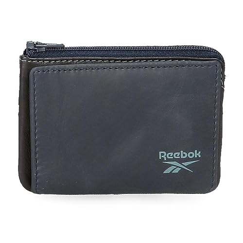 Reebok Division Geldbörse mit Kartenfach, Blau, 11 x 7 x 1,5 cm, Leder, blau, Talla única, Geldbörse mit Kartenhalter von Reebok