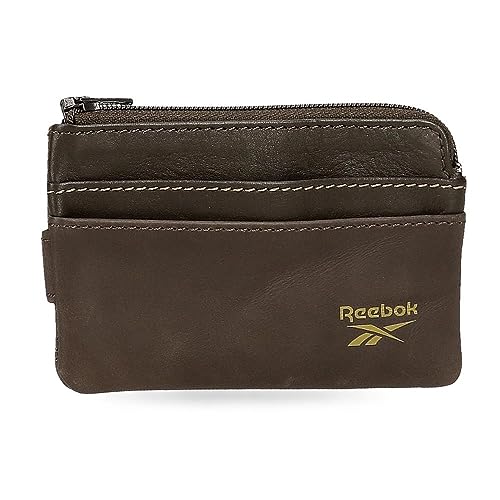 Reebok Division Geldbörse mit Kartenfach, Braun, 11 x 7 x 1,5 cm, Leder, braun, Talla única, Geldbörse mit Kartenhalter von Reebok