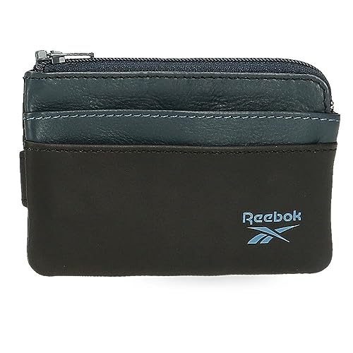 Reebok Division Geldbörse mit Kartenfach, Schwarz, 11 x 7 x 1,5 cm, Leder, Schwarz, Talla única, Geldbörse mit Kartenhalter von Reebok