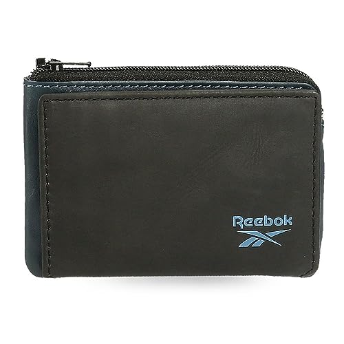 Reebok Division Geldbörse mit Kartenfach, Schwarz, 11 x 7 x 1,5 cm, Leder, Schwarz, Talla única, Geldbörse mit Kartenhalter von Reebok