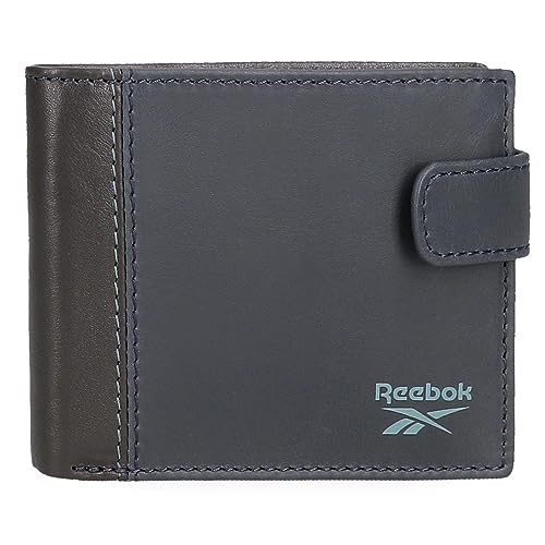 Reebok Division Horizontale Geldbörse mit Klickverschluss, Blau, 11 x 8,5 x 1 cm, Leder, blau, Talla única, Horizontale Brieftasche mit Klickverschluss von Reebok