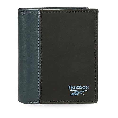 Reebok Division Vertikale Geldbörse mit Geldbeutel, schwarz, 8,5 x 10,5 x 1 cm Leder, Schwarz, Talla única, Vertikale Geldbörse mit Geldbörse von Reebok