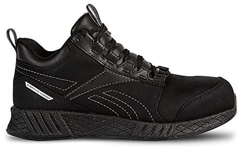 Reebok — Fusion S3 SRC ESD 45 Sicherheitsschuhe aus schwarzem Leder mit hoher Taille von Reebok
