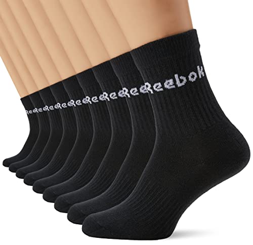 Reebok Herren Act Core Mid 9P Crew Socken, Schwarz, 40-42 EU von Reebok