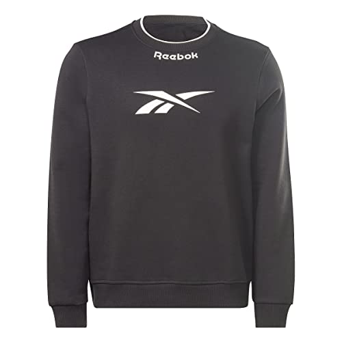 Reebok Herren Bogen Logo Vektor Crew Kapuzen-Sweatshirt, Schwarz, M von Reebok