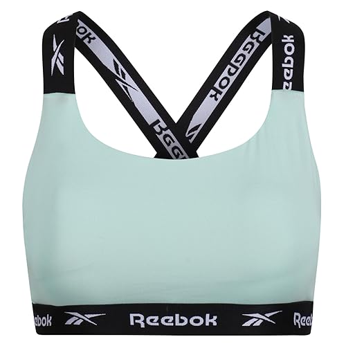 Reebok Herren Damen Crop Top Mintgrün, Activewear mit Feuchtigkeitstransport, Dicke Marken-Träger für Unterstützung Sport-BH, Mint, M von Reebok