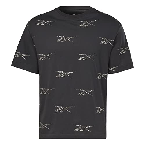 Reebok Herren Identity All Over Print T-Shirt, Schwarz, XXL von Reebok