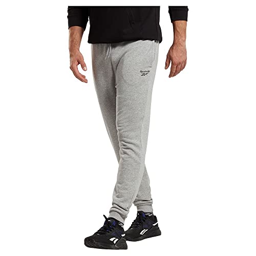 Reebok Herren Identity Linkes Bein Trainingshose, Medium Grey Heather, 27-32 von Reebok