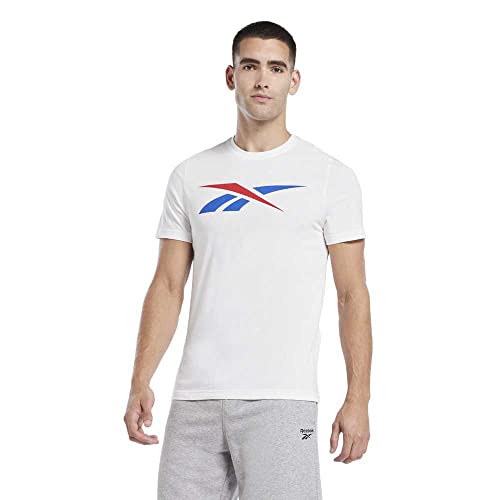 Reebok Herren Identity T-Shirt, Weiß/Vector Red/Vector Blue, M von Reebok