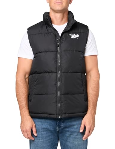 Reebok Herren Klassische Pufferweste Jacke, Schwarz, M von Reebok
