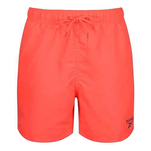 Reebok Herren Orange, Polyester, schnelltrocknend, Erwachsenen-Shorts Badehose, S 7-9 von Reebok