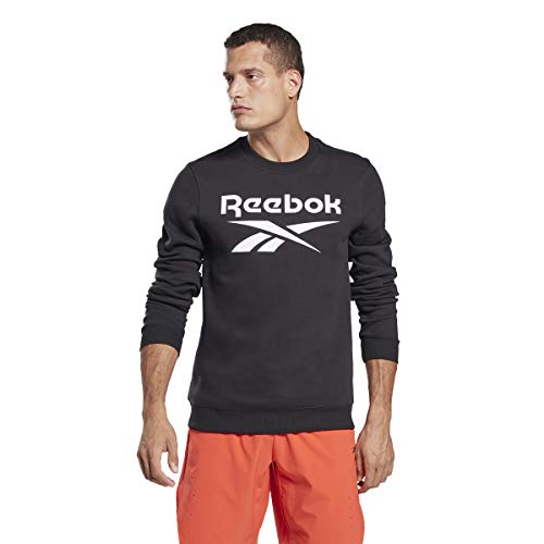 Reebok Herren Ri FLC Bl Crew Sweatshirt, Black/White, L von Reebok