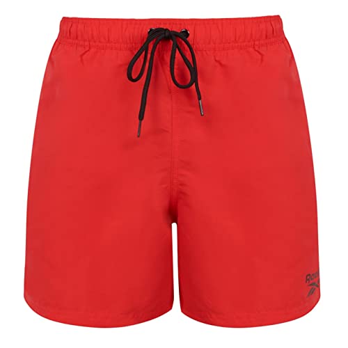 Reebok Herren Rot, Polyester, schnelltrocknend, für Erwachsene Badehose, S 7-9 von Reebok