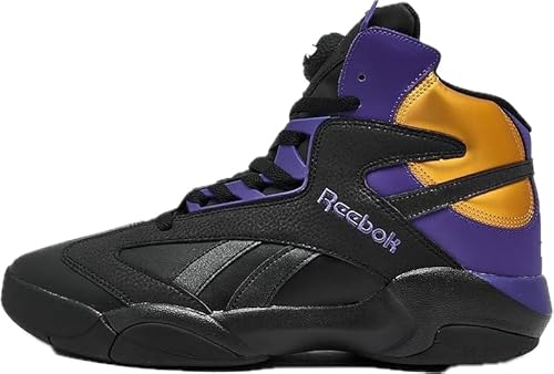 Reebok Herren Shaq Attaq Retro Basketballschuhe, Core Black/Bold Purple/Collegiate Gold - Gy7127 001, 43 EU von Reebok