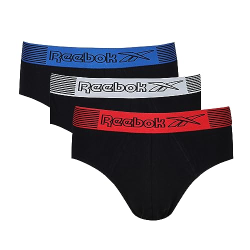 Reebok Herren Slips in Schwarz aus Baumwolle, superweich mit Nylonbund für zusätzlichen Komfort - 3er-Pack Reebok Herren Slips in Schwarz aus Baumwolle, superweich mit Nylonbund für zusätzlichen Komfort - 3er-Pack von Reebok