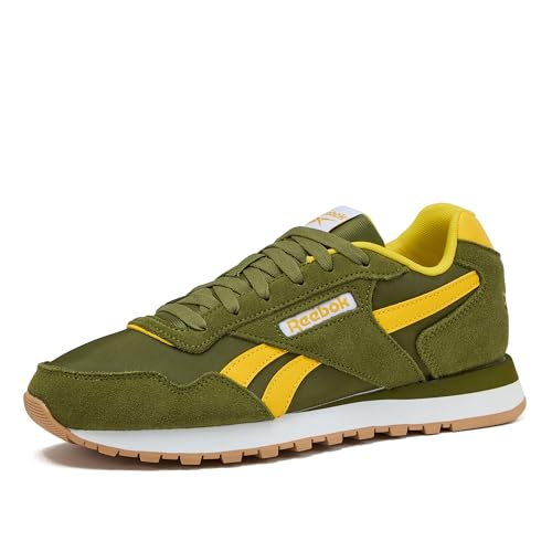 Reebok Herren-Sneaker mit Ventilations-Motiv, Leder, modisch, Earthy Green/Golden Haze/White, 45.5/47 EU von Reebok