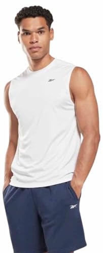 Reebok Herren Trainieren Sie ärmellose Technologie T-Shirt, weiß, M von Reebok