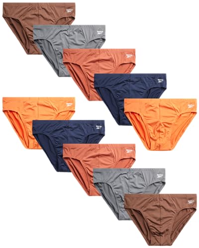 Reebok Herren Unterwäsche - Quick Dry Performance Low Rise Slips (10er Pack), Blau/Orange/Grau, Medium von Reebok