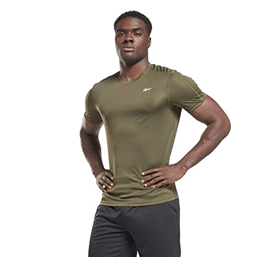Reebok Herren Workout Ready Short Sleeve Tech T-Shirt, Armee-grün, XXL von Reebok