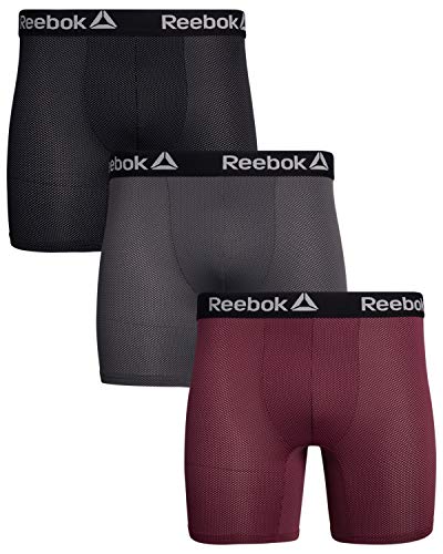 Reebok Men's Athletic Performance Wicking Nylon Mesh Boxer Briefs (3 Pack) von Reebok
