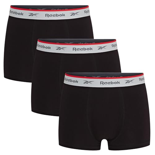 Reebok Men's OVETT Boxer Shorts, Schwarz, L (3er Pack) von Reebok