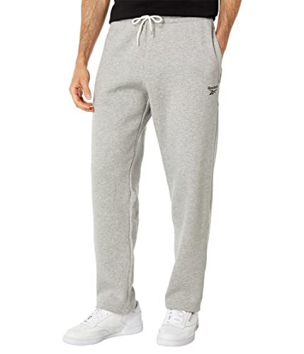 Reebok Men's Standard Open Hem Pants, Medium Heather Grey/Grey Drawstring/Small Logo Black, XX-Large von Reebok