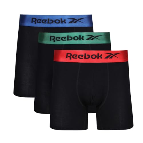 Reebok Mens Super Soft Boxer Short Viscose from Bamboo Fabric Mix in Black Badehose, von Reebok