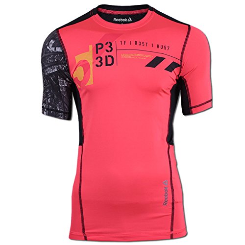 Reebok OS FE26 Compression Shirt neon rot (rot, S) von Reebok