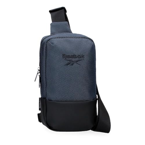 Reebok Roger Crossbody-Umhängetasche, Blau, 12,5 x 24 x 5,5 cm, Polyester mit Details aus Kunstleder von Joumma Bags, blau, Umhängetasche von Reebok