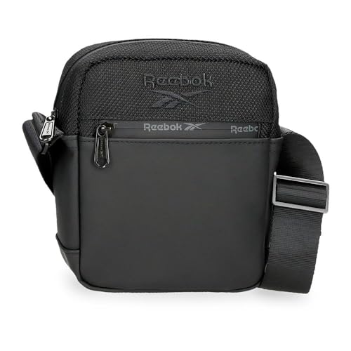 Reebok Roger Umhängetasche Schwarz 15 x 19,5 x 6 cm Polyester mit Details aus Kunstleder von Joumma Bags von Joumma Bags, Schwarz, Umhängetasche von Reebok