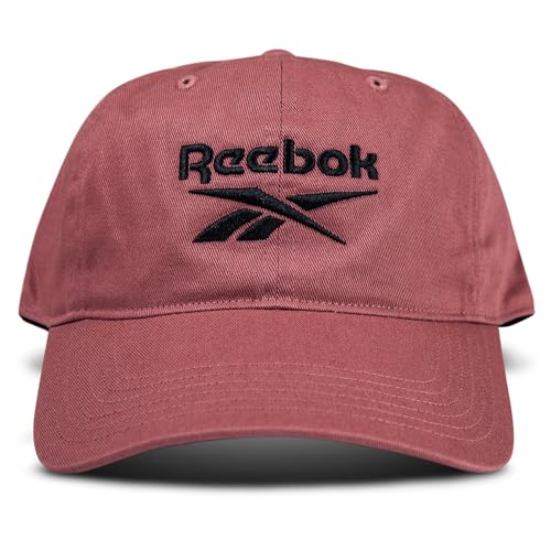 Reebok Mütze mit klassischem Logo, Herren, Damen, verstellbar, atmungsaktiv, für jeden Tag, niedriges Profil, Baumwoll-Twill, Rosarot, Einheitsgr��e von Reebok