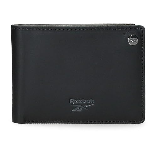 Reebok Switch Horizontale Geldbörse mit Geldbörse, Schwarz, 11 x 8 x 1 cm, Leder, Schwarz, Talla única, Horizontale Geldbörse mit Geldbörse von Reebok