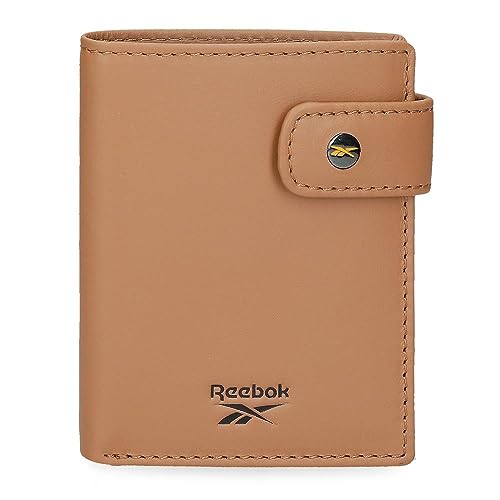 Reebok Switch Vertikale Geldbörse mit Klickverschluss, Braun, 8,5 x 10,5 x 1 cm Leder, braun, Talla única, Vertikale Geldbörse mit Klickverschluss von Reebok