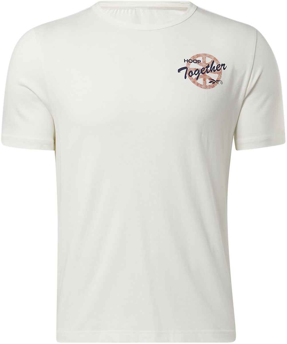 Reebok T-Shirt - BB BASKETBALL AAWH HOOP - S bis M - für Männer - Größe M - weiß von Reebok